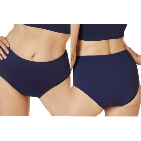 Andie Swim The High Waist Bikini Bottom SMALL Navy - Picture 10 of 10